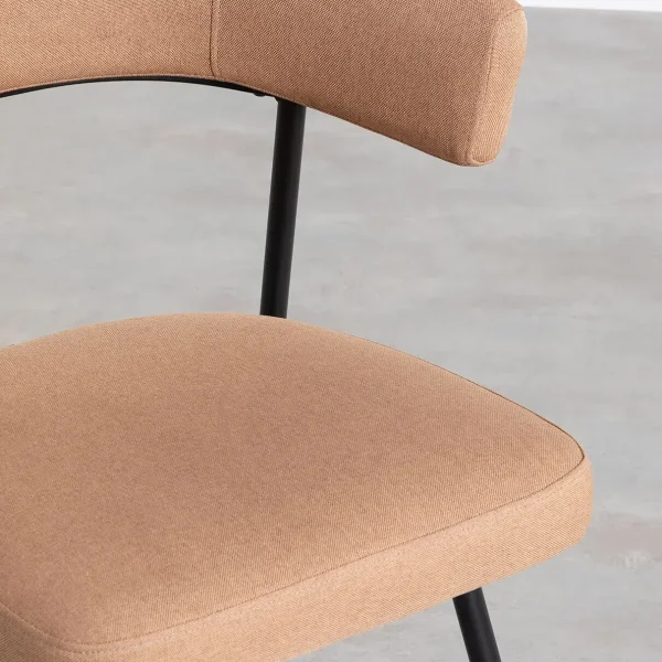 Silla de comedor de metal y tela