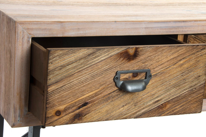 CONSOLA MADERA METAL 110X32X85 NATURAL - Imagen 1