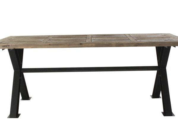 MESA MADERA RECICLADA METAL 200X100X78 NATURAL