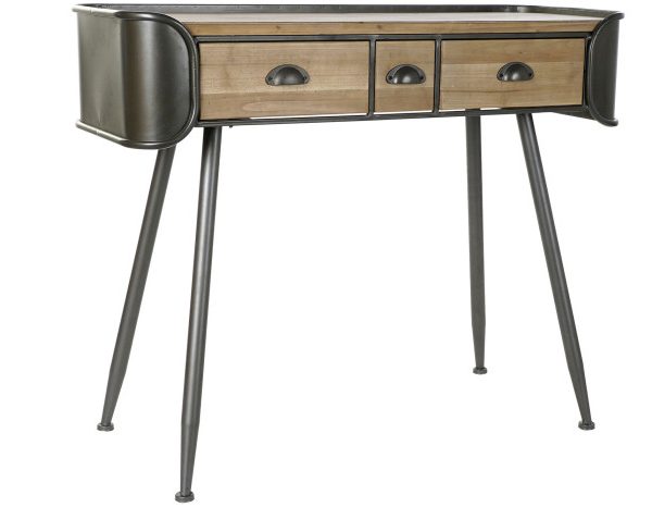 CONSOLA ABETO METAL 103X38X82,5 NATURAL