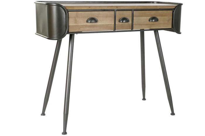 CONSOLA ABETO METAL 103X38X82,5 NATURAL - Imagen 1