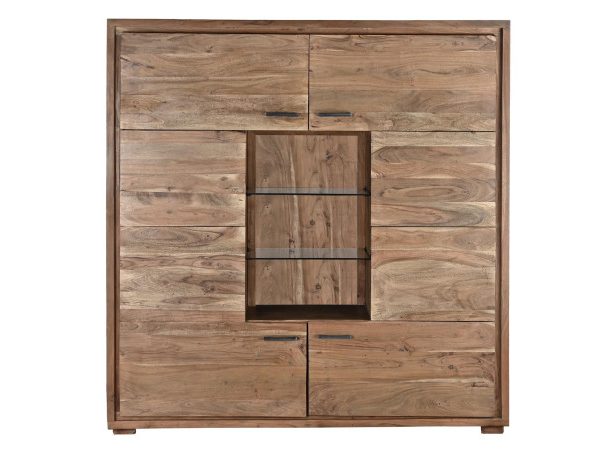 ARMARIO ACACIA CRISTAL 145X40X153 NATURAL MARRON