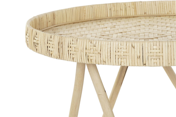 MESITA AUXILIAR BAMBU 60X60X52 NATURAL MARRON - Imagen 1