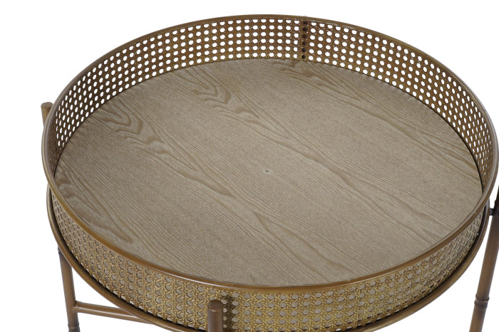 MESITA AUXILIAR METAL 59X59X50 NATURAL - Imagen 1