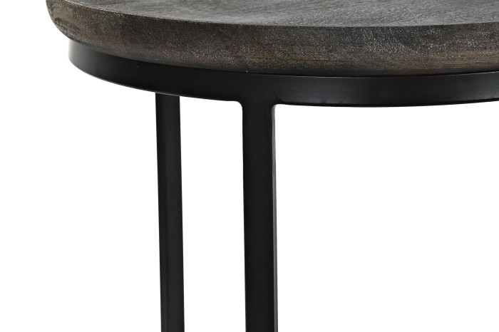 MESITA AUXILIAR SET 2 MANGO METAL 55X55X50 NEGRO - Imagen 1