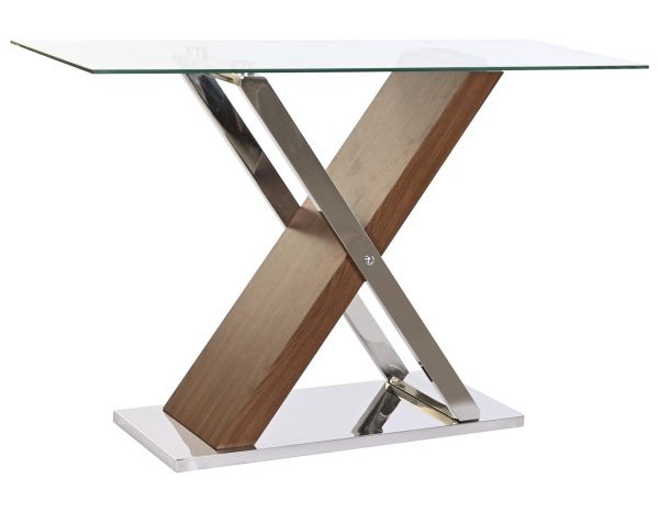 CONSOLA ACERO CRISTAL 120X40X75 TRANSPARENTE