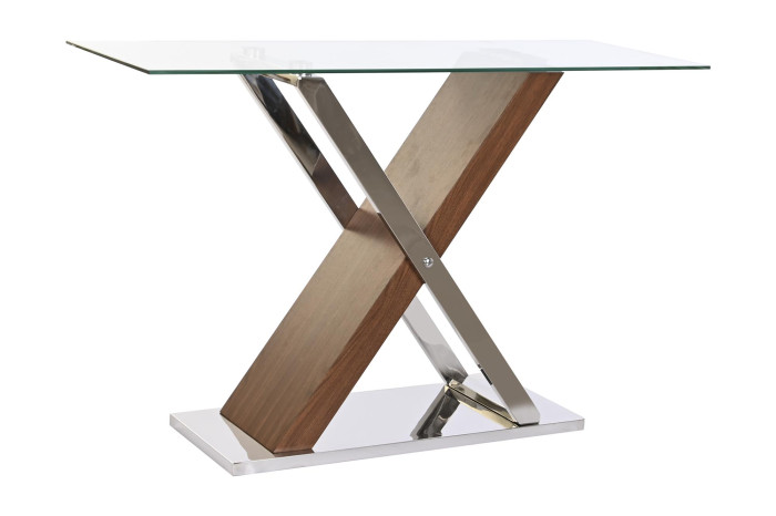 CONSOLA ACERO CRISTAL 120X40X75 TRANSPARENTE - Imagen 1