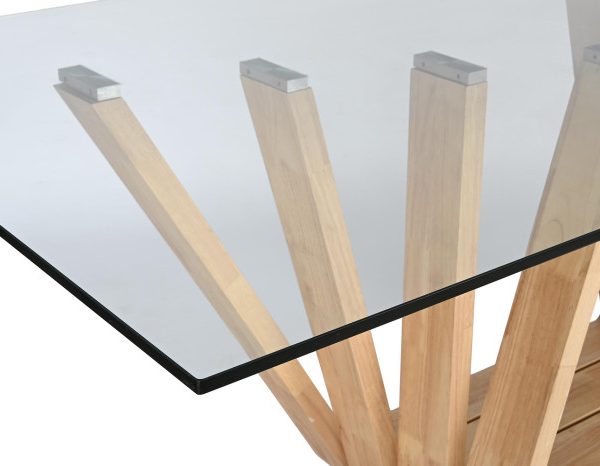 MESA COMEDOR NOGAL CRISTAL 200X100X75 12 MM,