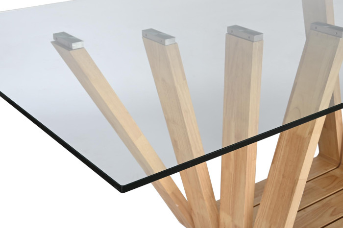 MESA COMEDOR NOGAL CRISTAL 200X100X75 12 MM, - Imagen 1