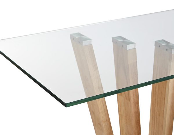 CONSOLA NOGAL CRISTAL 145X45X75 8 MM, NATURAL