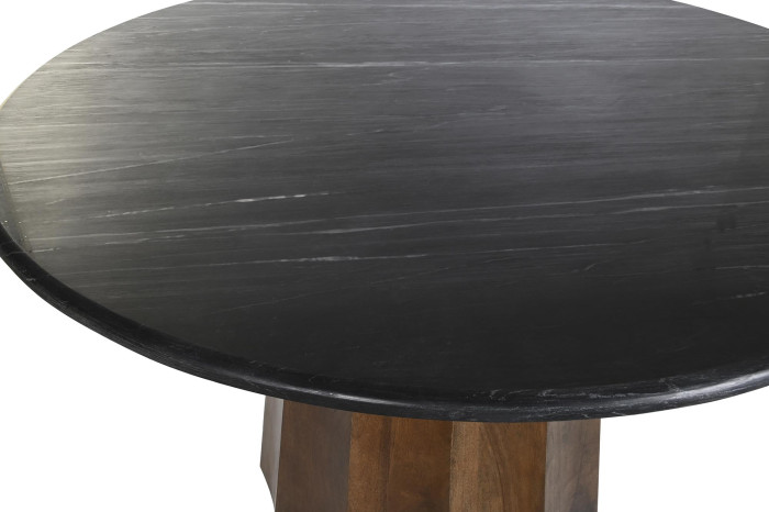 MESA COMEDOR MANGO MARMOL 120X120X76 90,00 NEGRO - Imagen 1