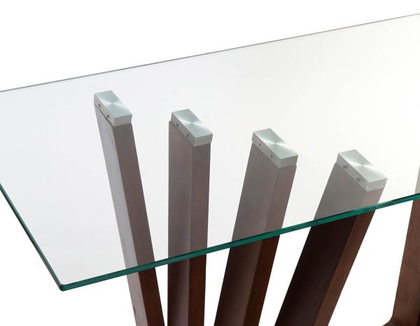 CONSOLA NOGAL CRISTAL 145X45X75 8 MM, NATURAL