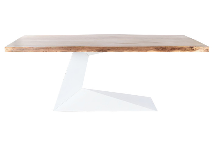 MESA COMEDOR ACACIA METAL 200X100X76 PATA BLANCA - Imagen 1