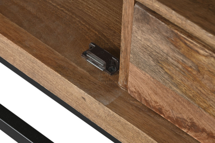 APARADOR MANGO CRISTAL 90X40X90 LISTONES MARRON - Imagen 1