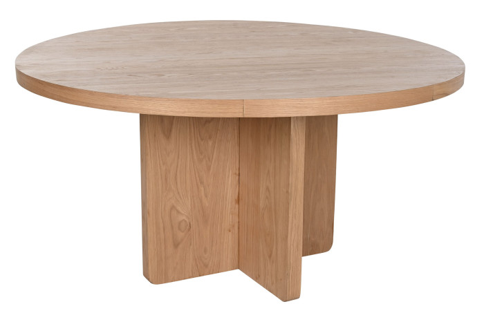 MESA REDONDA COMEDOR ROBLE MDF 152X152X76 VENEER - Imagen 1
