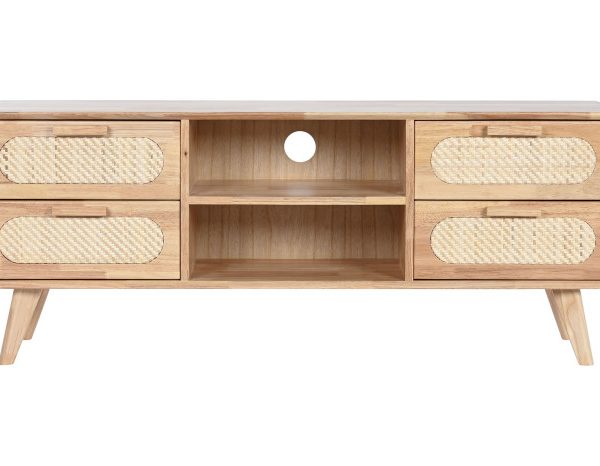 MUEBLE TV RUBBERWOOD RATAN 120X30X48 NATURAL