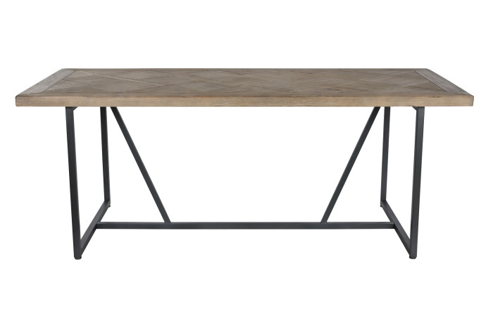 MESA COMEDOR ABETO METAL 195X90X76 NATURAL - Imagen 1
