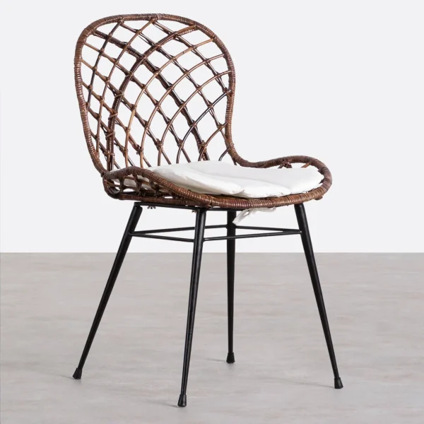Silla de comedor de ratán natural
