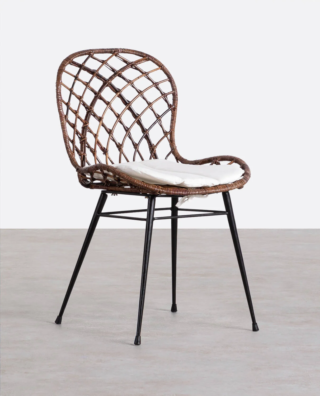 Silla de comedor de ratán natural