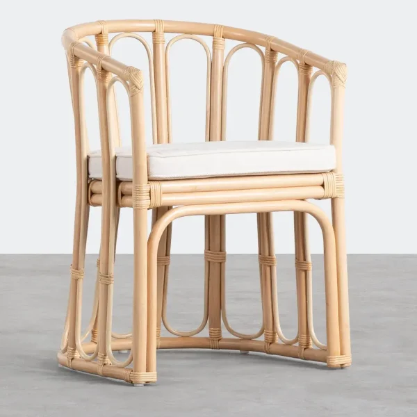 Silla de comedor de ratán natural