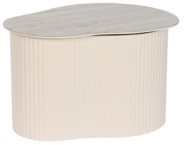 MESITA AUXILIAR METAL CERAMICA 70X46X38 BEIGE