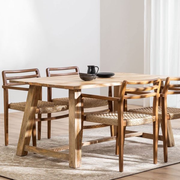 Mesa de comedor rectangular en madera de mango (160x90 cm) Zarek
