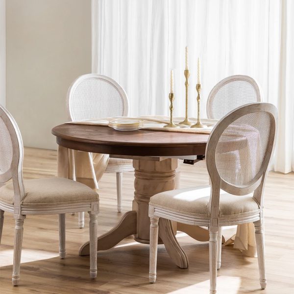 Mesa de Comedor Extensible Ovalada en Madera  (128-178x120 cm) Ektra