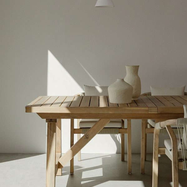 Mesa de Comedor Extensible Rectangular en Madera de Acacia (200-250-300x100 cm) Dubai