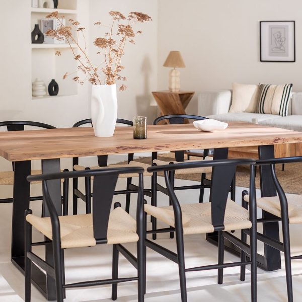 Mesa de Comedor Rectangular en Madera de Acacia (180x90 cm) Varena