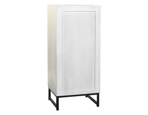 CHIFONIER MANGO CERAMICA 45X35X107 GRIS BLANCO