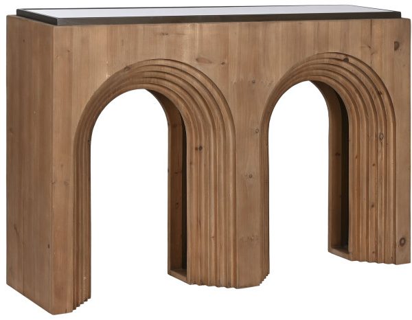 CONSOLA ABETO CRISTAL 122X30X80 ARCO MARRON