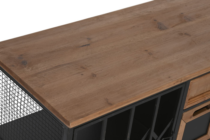 CAJONERA ABETO METAL 122X37X58,5 NEGRO - Imagen 1