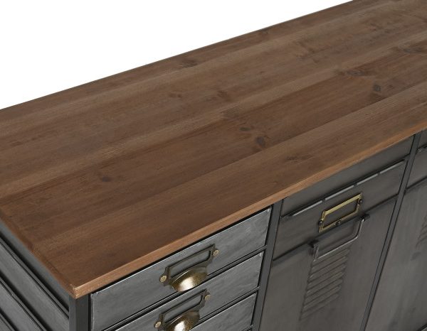 CAJONERA ABETO METAL 123X34X83,5 26,70 NATURAL