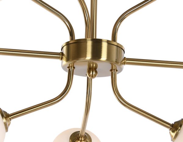 LAMPARA TECHO METAL CRISTAL 110X38X38 BOLAS DORADO