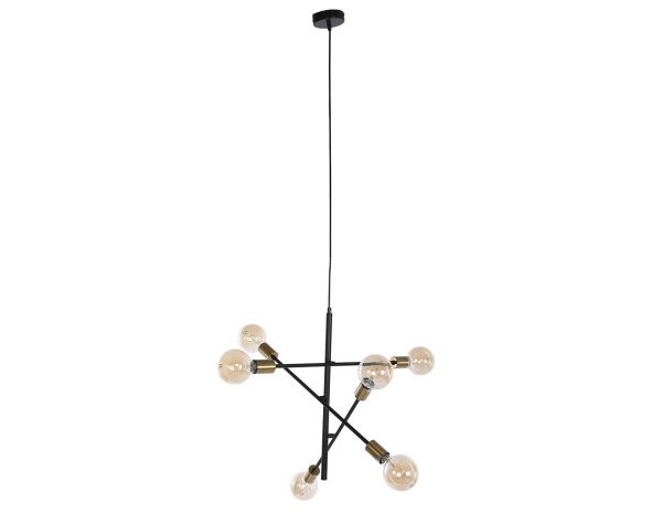 LAMPARA TECHO METAL 60X52X50 BRAZOS NEGRO