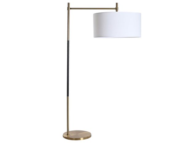 LAMPARA PIE METAL POLIESTER 76X43X169 DORADO