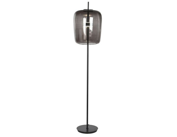 LAMPARA PIE CRISTAL METAL 35X35X168 NEGRO