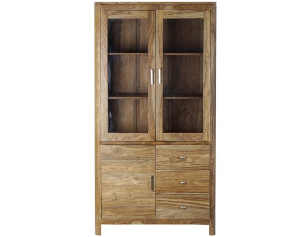 VITRINA SHEESHAM CRISTAL 97X42X190 NATURAL