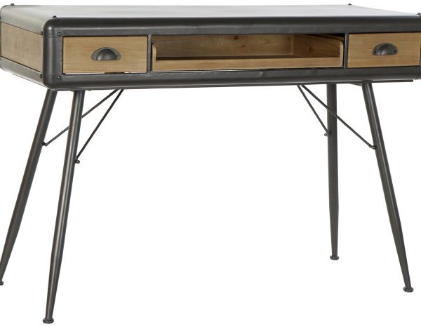 ESCRITORIO ABETO METAL 118X52X84 2 NATURAL