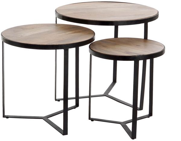 MESITA AUXILIAR SET 3 METAL MANGO 60X60X55 17,46