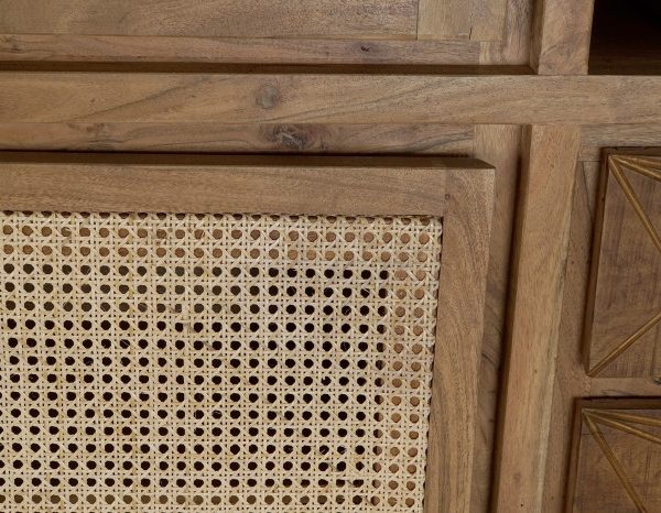 VITRINA ACACIA CRISTAL 160X41X153 BOTELLERO MARRON