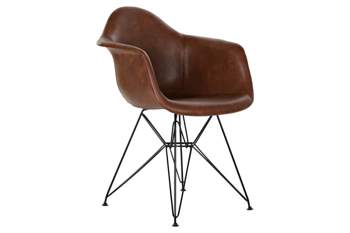 SILLA PU METAL 64X59X84 MARRON