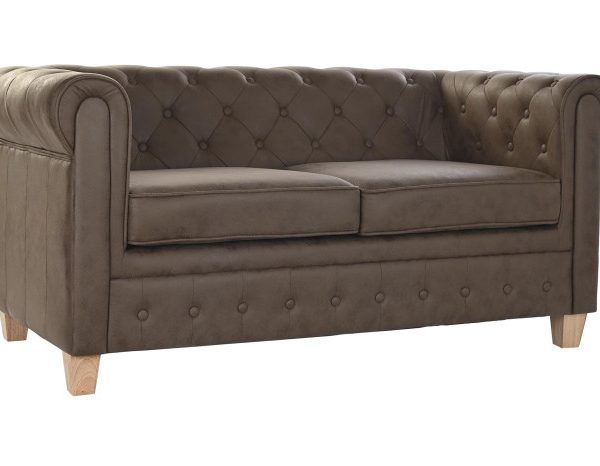SOFA POLIESTER MADERA 151X82X70 MARRON OSCURO