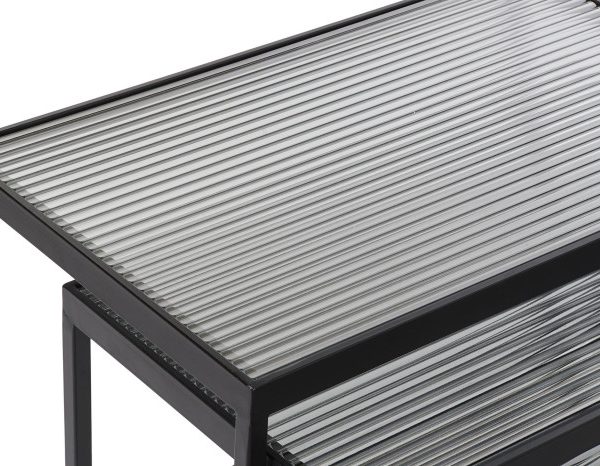 MESITA AUXILIAR SET 3 METAL CRISTAL 58X36,5X53,5
