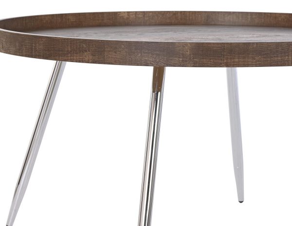 MESA CENTRO ACERO MDF 78X78X41,5 MARRON