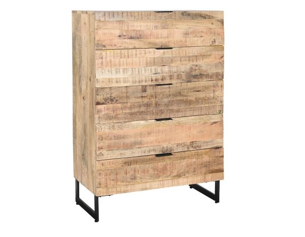 COMODA MANGO METAL 80X40X115 NATURAL NATURAL