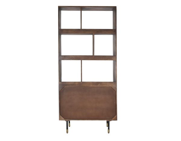 ESTANTERIA MANGO METAL 90X35X200 MARRON OSCURO