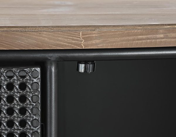 BUFFET ABETO METAL 145,5X45X76 BOTELLERO NEGRO