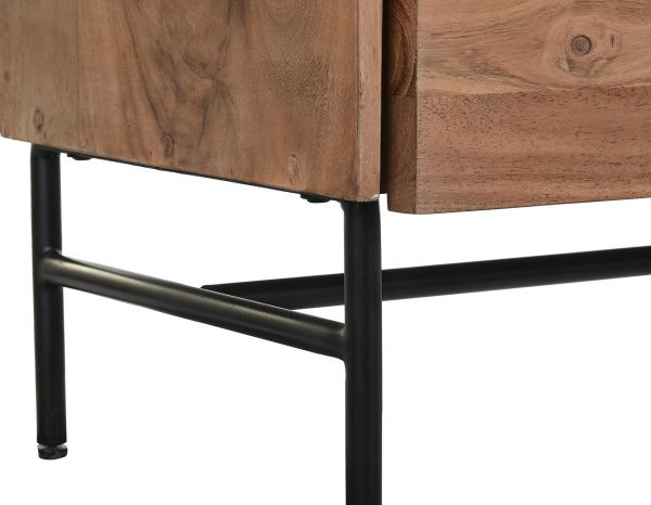 VITRINA ACACIA CRISTAL 80X40X197 MARRON
