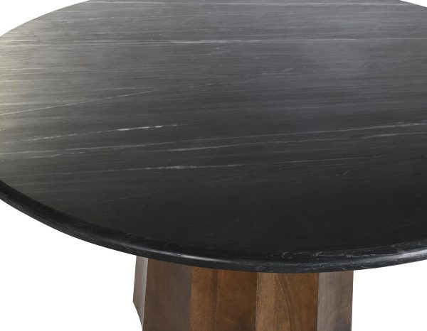 MESA COMEDOR MANGO MARMOL 120X120X76 90,00 NEGRO